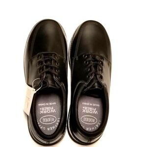 Work Force Men's 8.5EEE Black Shoes Leather Oil Chemical Resistant Oxford Dress